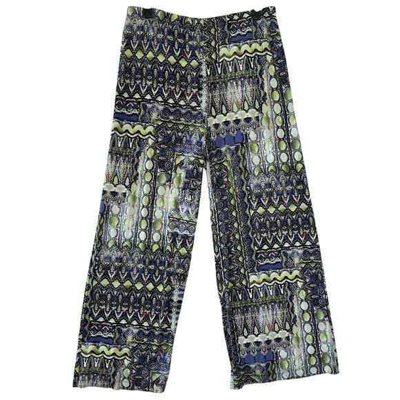 Chico's Geometric Palazzo Pants 2 Large Wide Leg Artsy Festival - Picture 1 of 8